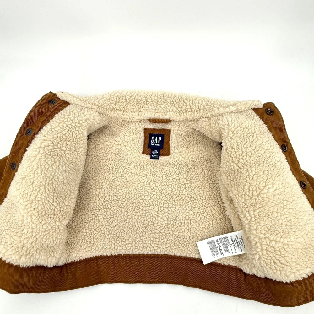 Baby GAP Brown Sherpa Lined Twill Denim Jacket 6-12 months‎